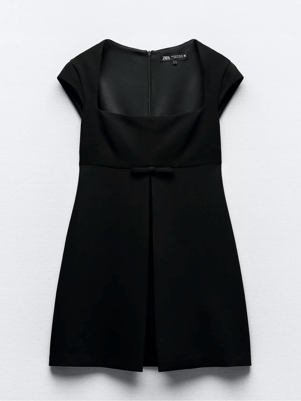 Zara Cap-Sleeve EMPIRE WAIST Bow Dress SKORT ROMPER CAP SLEEVES SQUARE NECKLINE